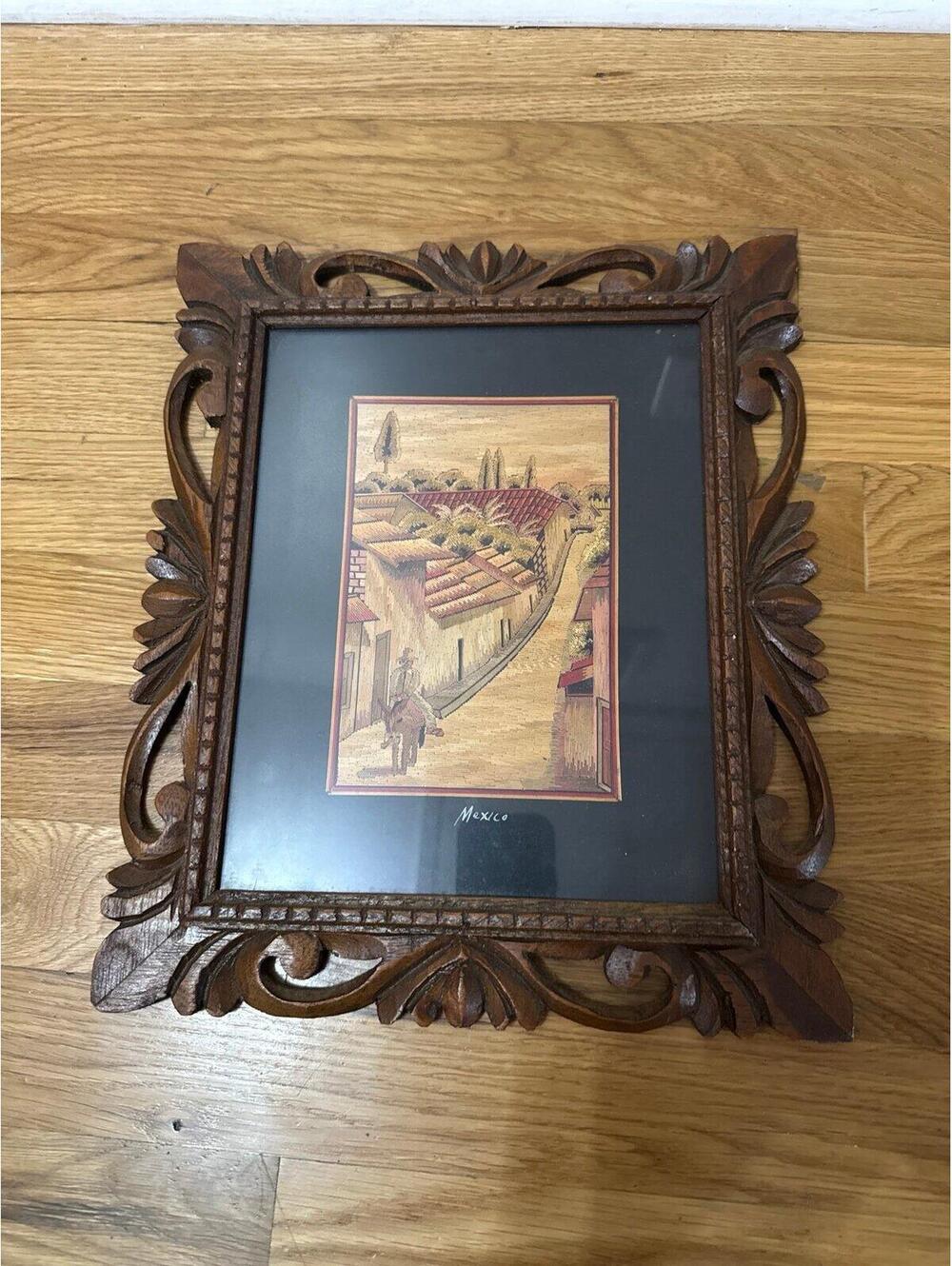 Beautiful Handcarved Wooden Framed Mexico Print